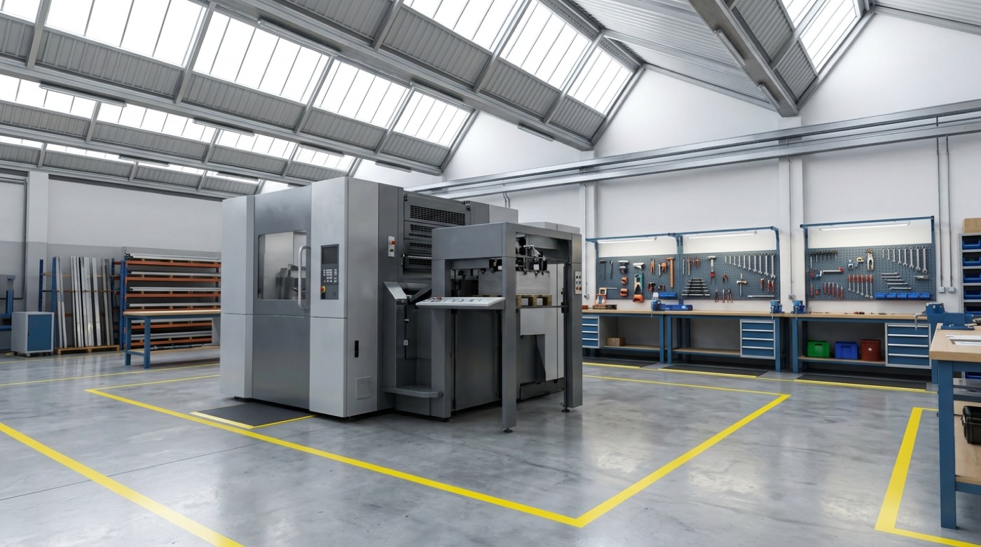 A new machine in a small production hall